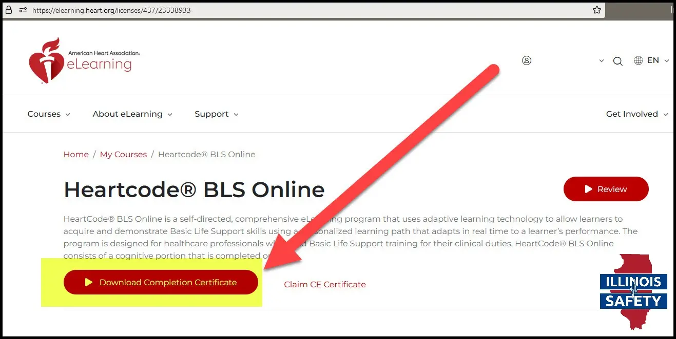 Download HeartCode BLS Completion Certificate