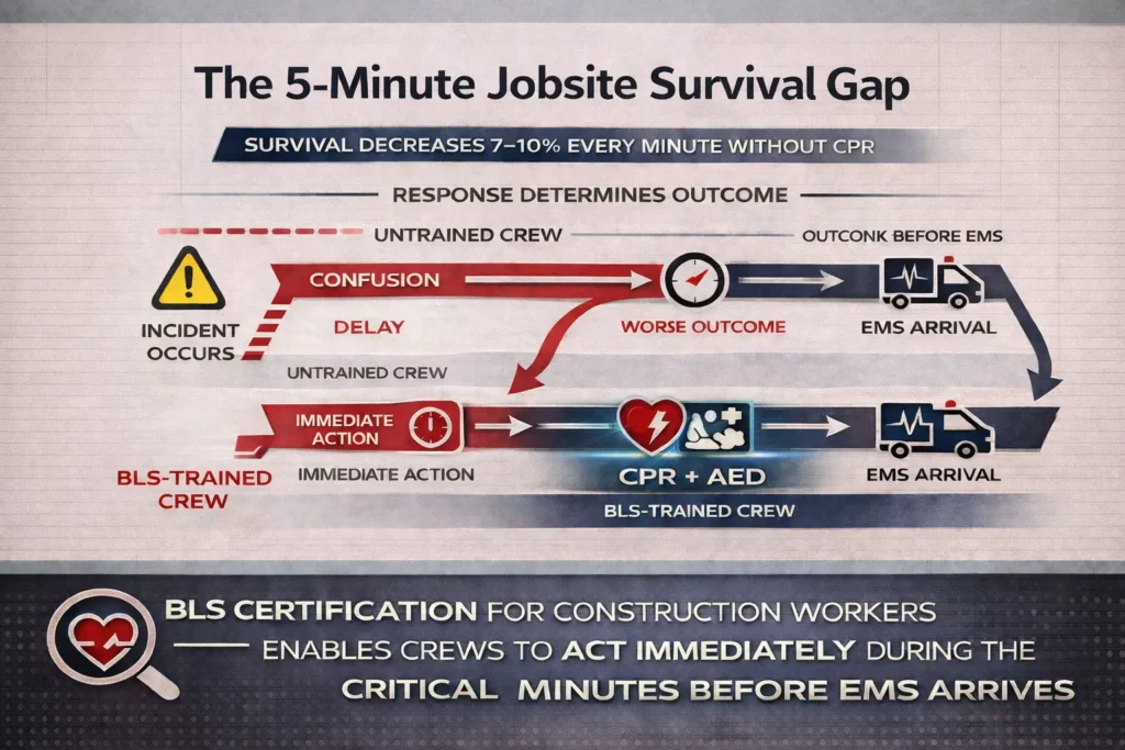 BLS Certification for Construction Workers: The 5-Minute Jobsite Survival Gap Explained